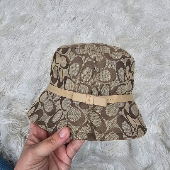 Coach Bucket Hat Women's Tan All Over Print - Picture 1 of 7
